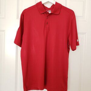 WSU Cougars Polo Shirt Mens Medium Short Sleeve Under Armour MD Loose Heat Gear